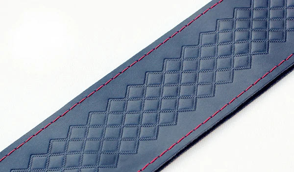 black red line Новая Оплетка на руль чехол рулевого колеса автомобиля с иглами и резьбой натуральная кожа диаметр 38 см авто аксессуары - Название цвета: black red line