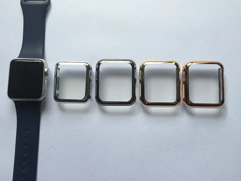 Модный металл гальванических чехол для apple watch полный обложка я часы укрытие