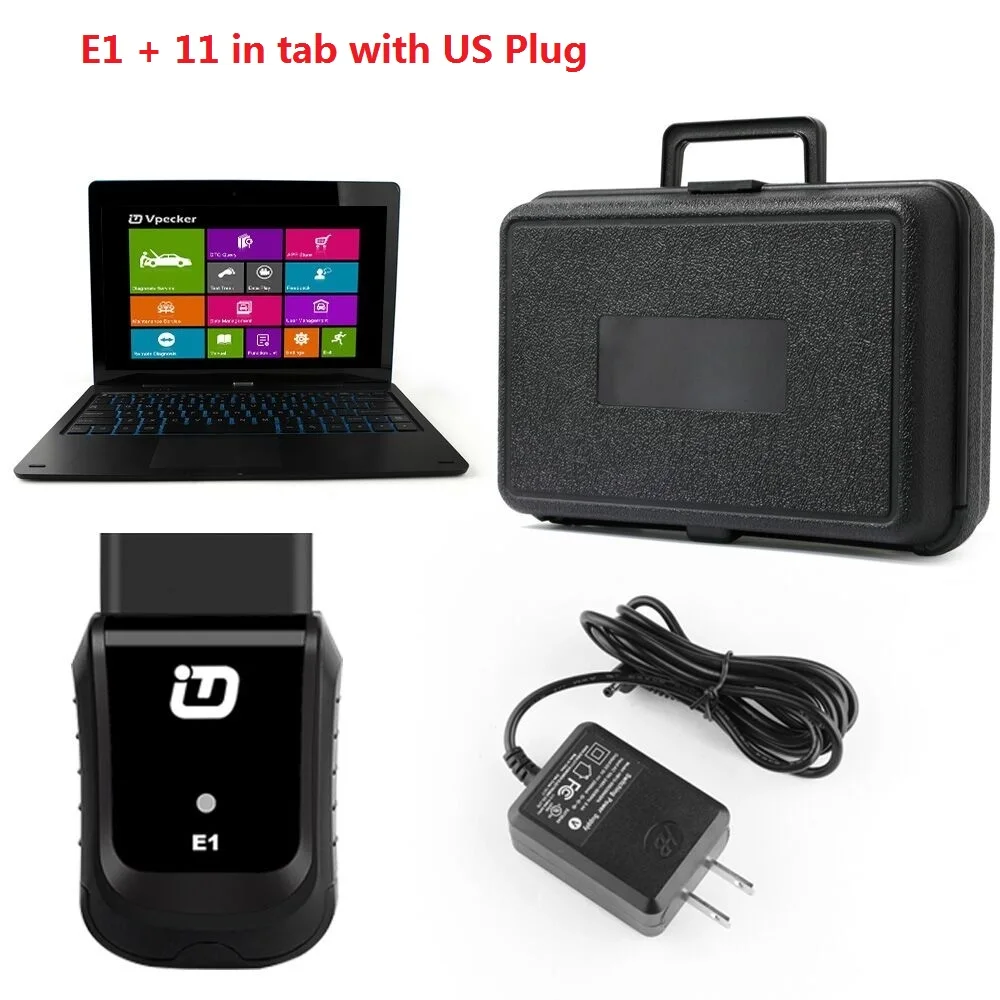 11 in tablet US plug Vpecker E1 Wifi Интеллектуальный OBD2 автоматический сканер полная система ABS подушка безопасности DPF TPMS сброс сканирующий инструмент автомобильный OBD2 планшет диагностический инструмент - Цвет: 11 in tablet US plug