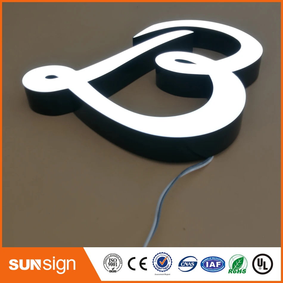 Outdoor epoxy resin led channel letters sign board designs for shops