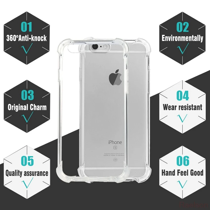 Противоударная защита от ударов для iPhone 7 чехол 360 Защита корпуса 8 6s 5 5S SE X мягкий