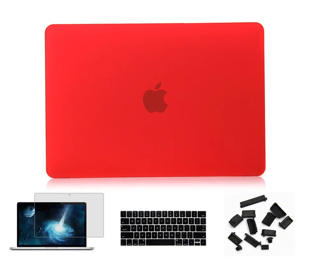 4 в 1 матовый прорезиненный жесткий чехол для нового Apple MacBook Pro 13 15 дюймов Retina