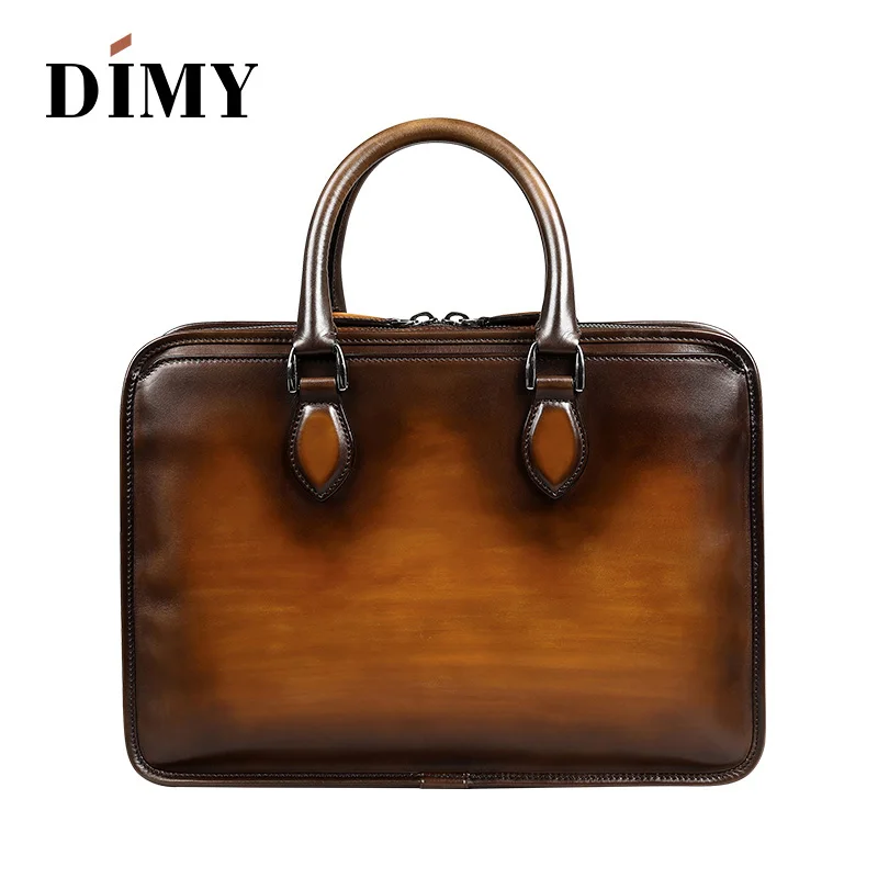 Сумка тоут DIMY Мужская для ноутбука портфель из натуральной воловьей кожи Модный