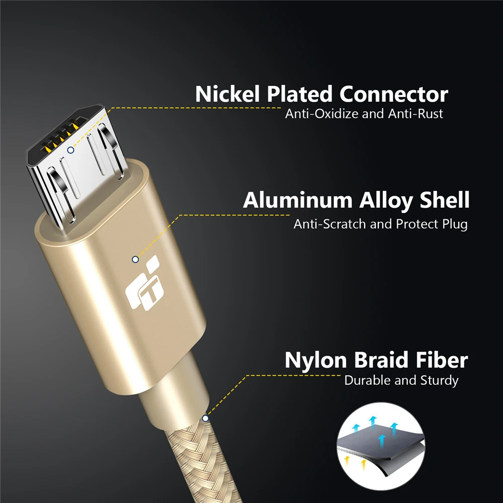 Tiegem Micro USB кабель для samsung Xiaomi Быстрая зарядка USB кабель для передачи данных 3 м 2 м 1 м Android Microusb кабель для зарядки мобильного телефона