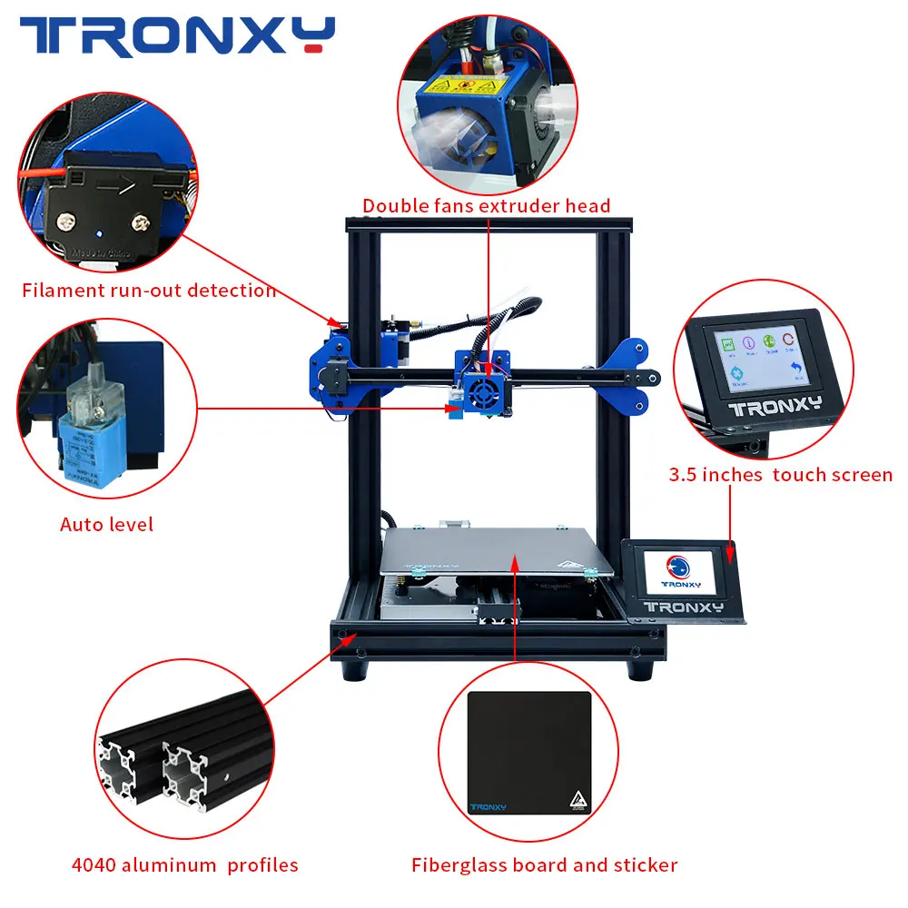 Модернизированный Titan экструдер TRONXY фотографический 3D-принтер размер