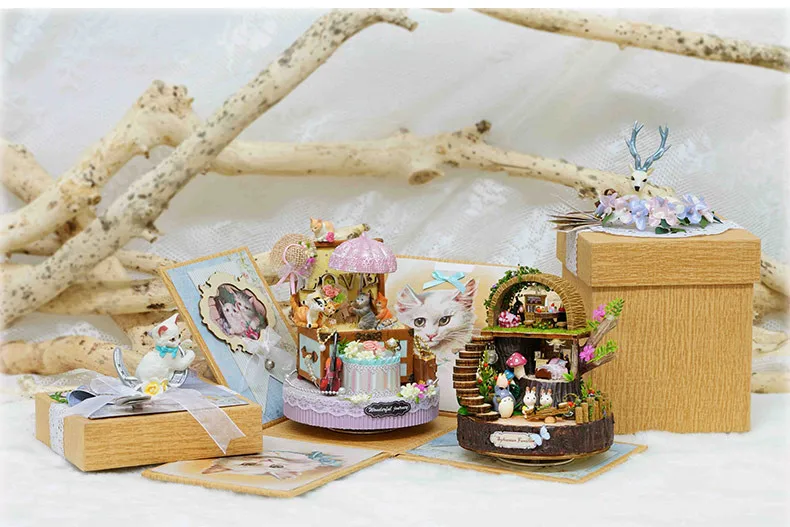DIY деревянный кукольный дом Miniaturas с мебелью DIY Миниатюрные домики кукольный домик игрушки для детей Рождественский подарок на день рождения для девочек Y06