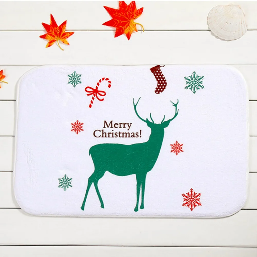 Рождественские коврики Moose дизайн Противоскользящий полиэстер ковер пол для