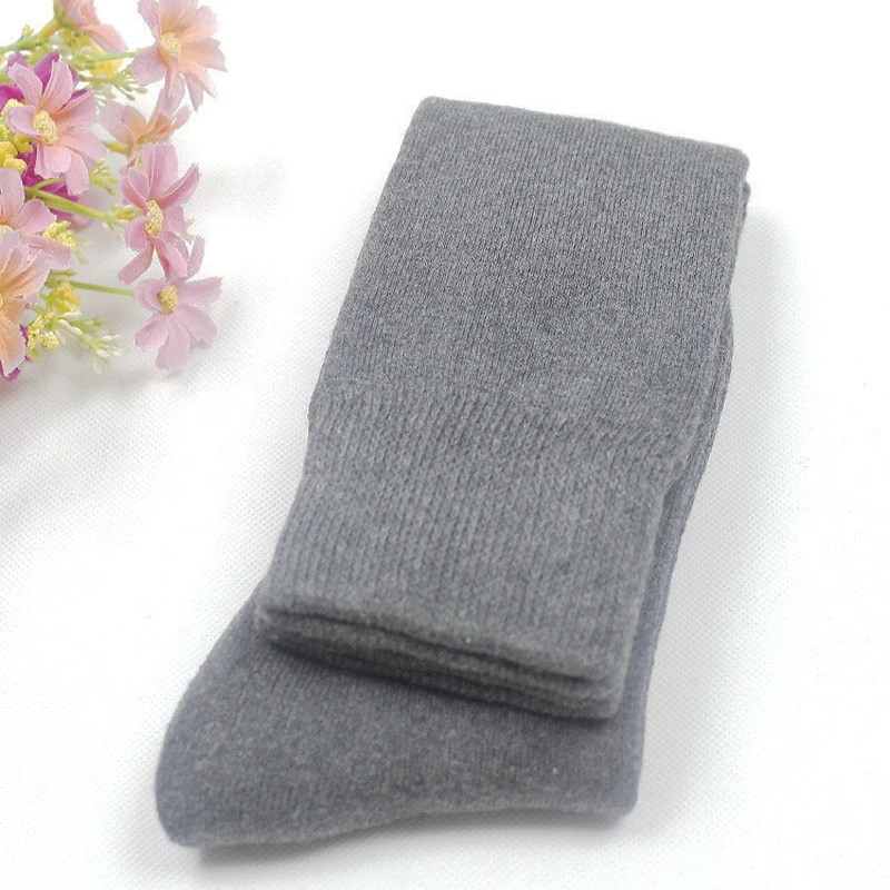 Dark Grey 1 пара, новинка,, мужские одноцветные зимние теплые носки, унисекс, мужские гольфы, модные, повседневные, плотные, для похудения, Длинные хлопковые носки - Цвет: Dark Grey
