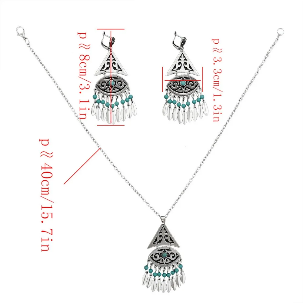 Оптовая продажа 2 цвета этническое ожерелье серьги ювелирные наборы тибетские
