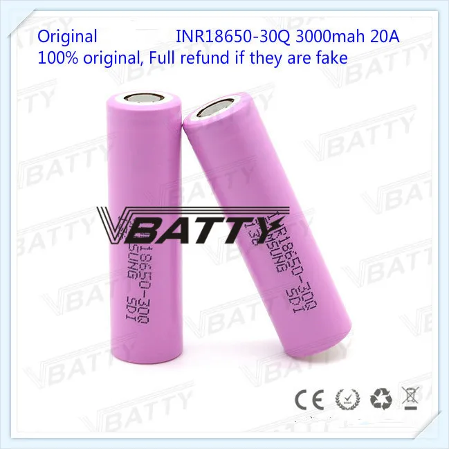 4 шт. inr18650-30q для samsung 3,7 в 18650 3000 мАч батарея 15A 30q для Vape и фонарик электроинструменты