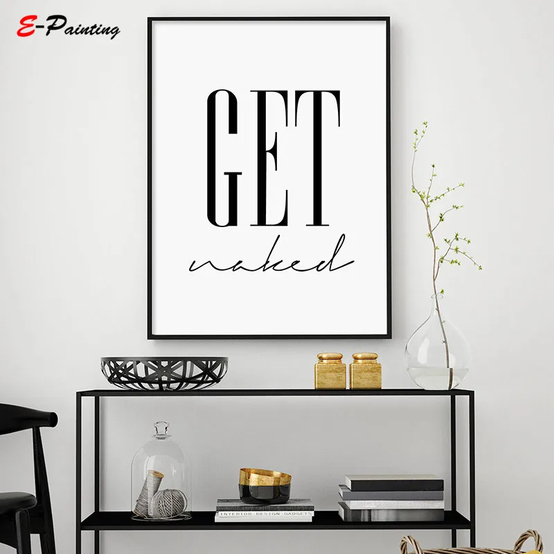 Получить Naked Quote ванная комната плакат печать Affiche Scandinave каллиграфия настенное
