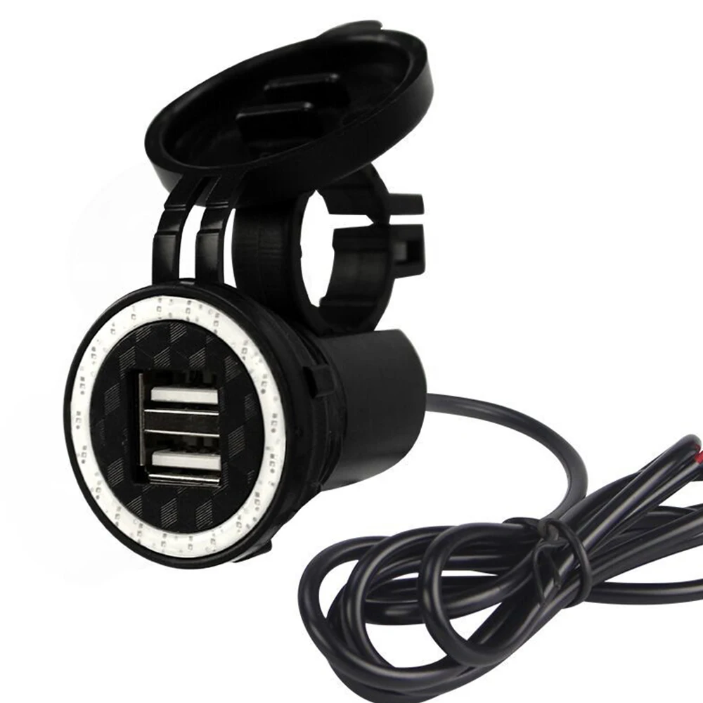 5V 1/2.1A USB Motorcyc Зарядное устройство Водонепроницаемый светодиодный светильник