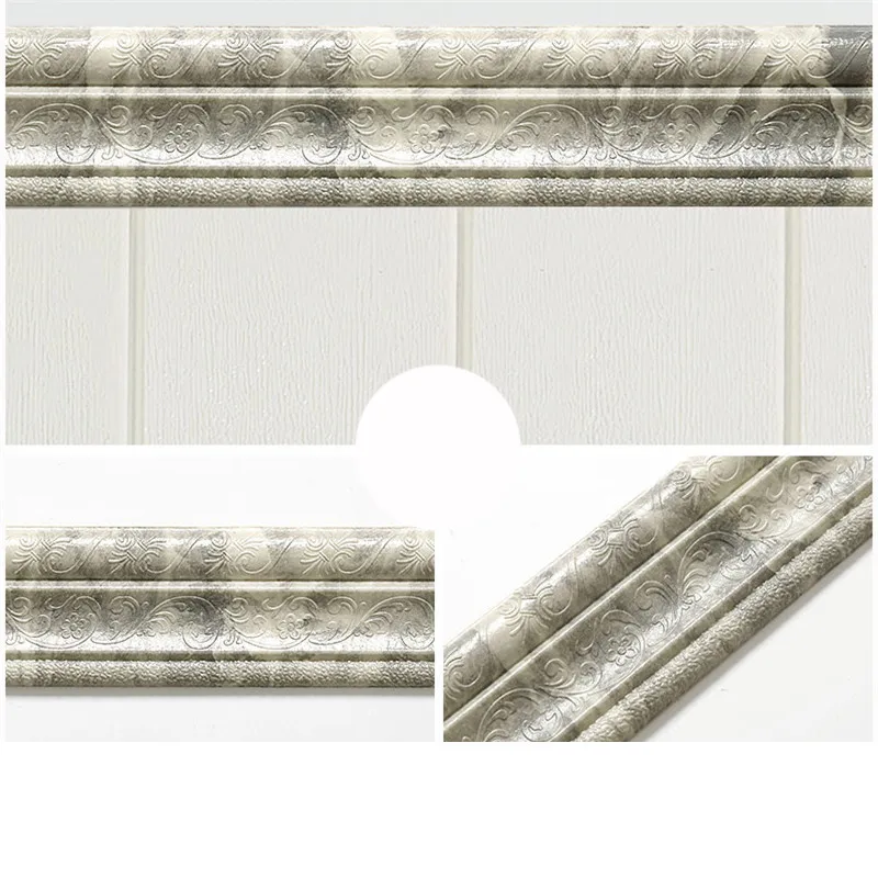 skirting line10 Самоклеящаяся полоска для отделки стен пенопластовая рама пропилен-каучука прокладки с клей линия талии обои водонепроницаемый плинтус, для стен Стикеры - Цвет: skirting line10
