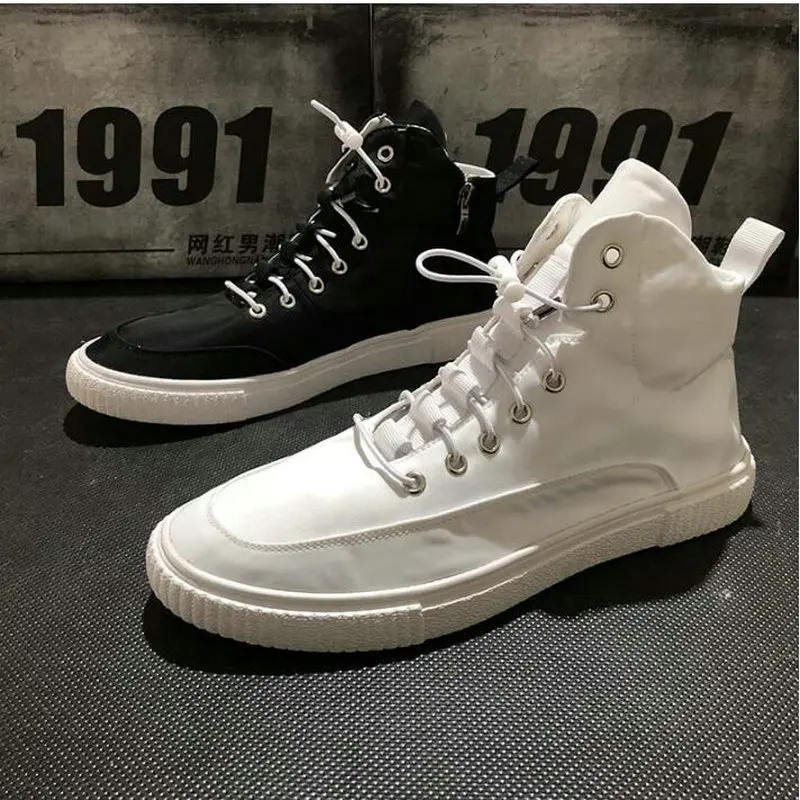 Лидер продаж Сезон осень Мужская повседневная обувь Высокая парусиновая Мужские