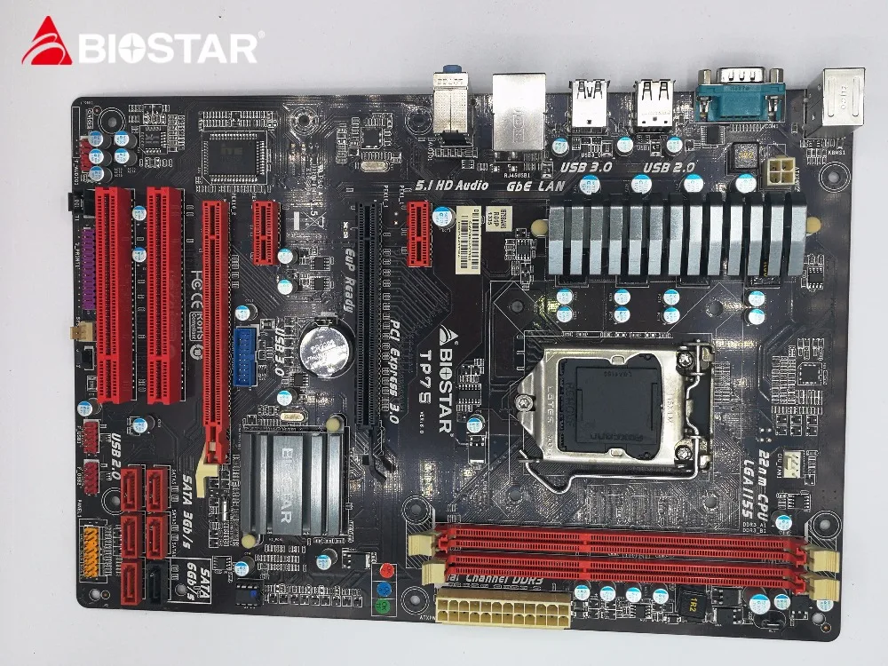 Б/у настольная материнская плата BIOSTAR TP75 B75 LGA 1155 i3 i5 i7 DDR3 16 Гб SATA3 ATX 100%