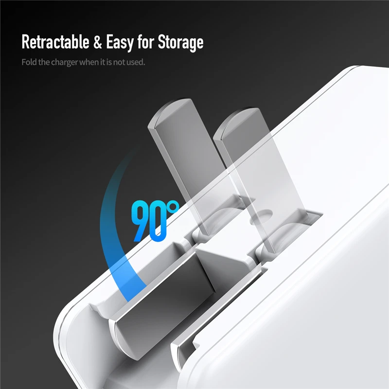 PD 45 Вт двойное зарядное устройство USB Quick Charge ROCK US Plug для iPhone XS Max XR X 8 plus type C быстрое