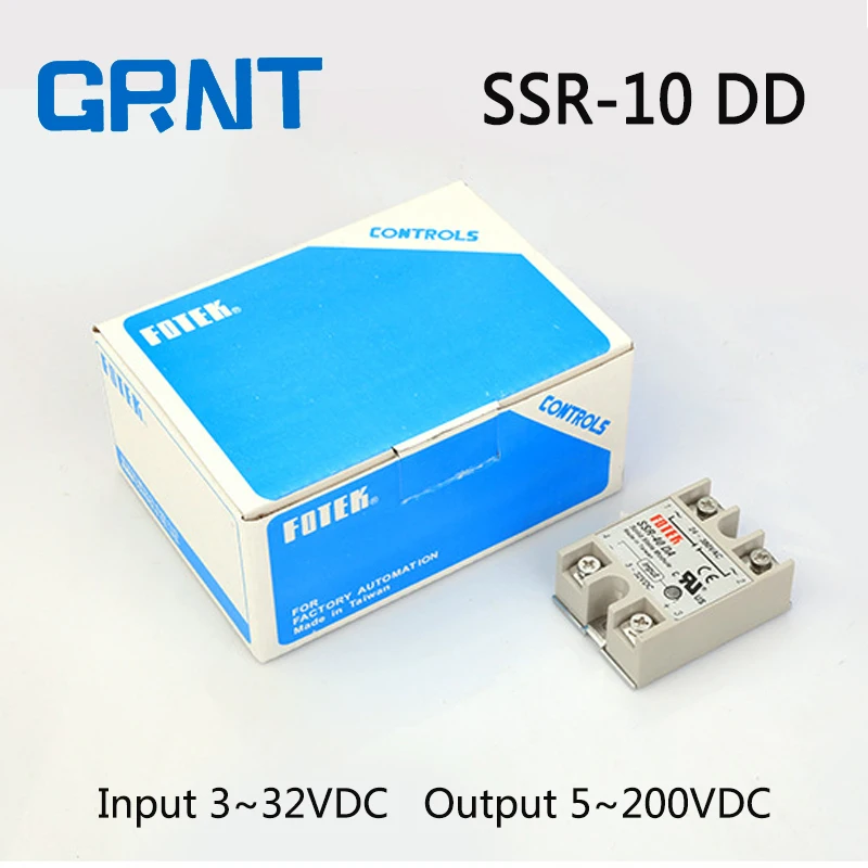 SSR-10DD Однофазное твердотельное реле постоянного тока в SSR вход 3 ~ 32 В выход 5 200 |