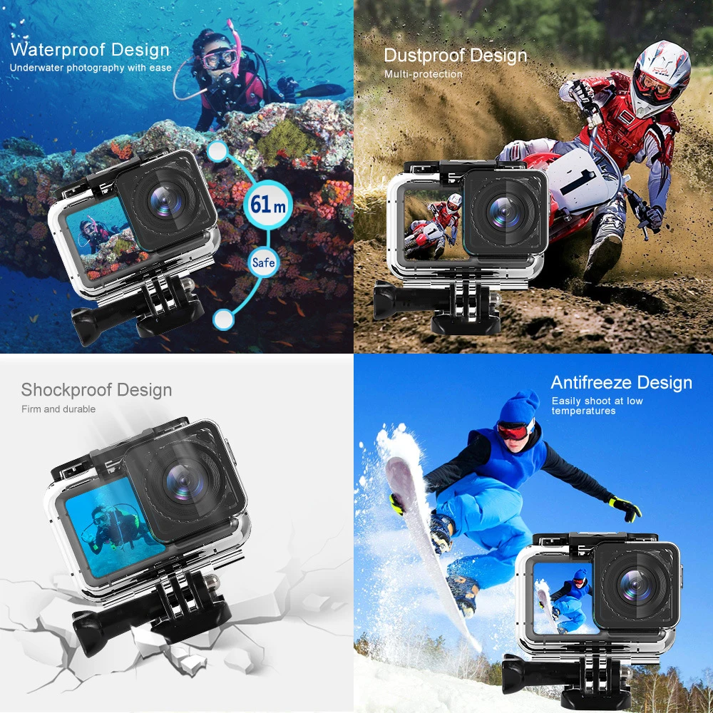 LANBEIKA Underwater 61M Waterproof Case Set for DJI Osmo Camera Surfing Diving Accessory For Action Cam Housing | Электроника
