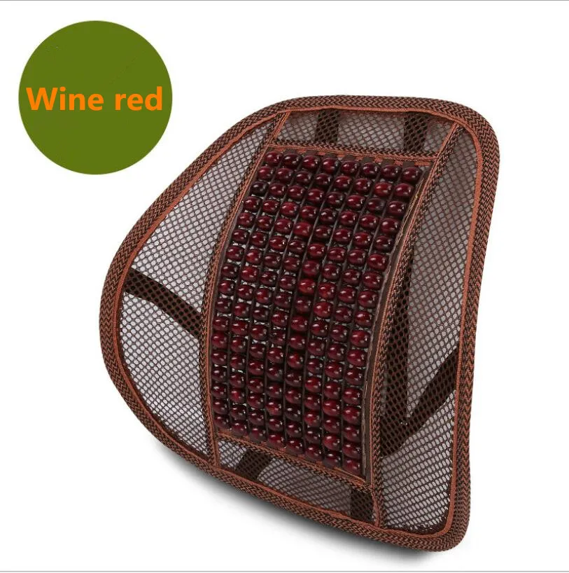 Wine red Чехол для автомобильного сиденья, подушка для безопасности автомобиля, коврик для спинки, поясная подушка, дерево для массажа, бусины, аксессуары для интерьера, 4 цвета, лидер продаж - Название цвета: Wine red