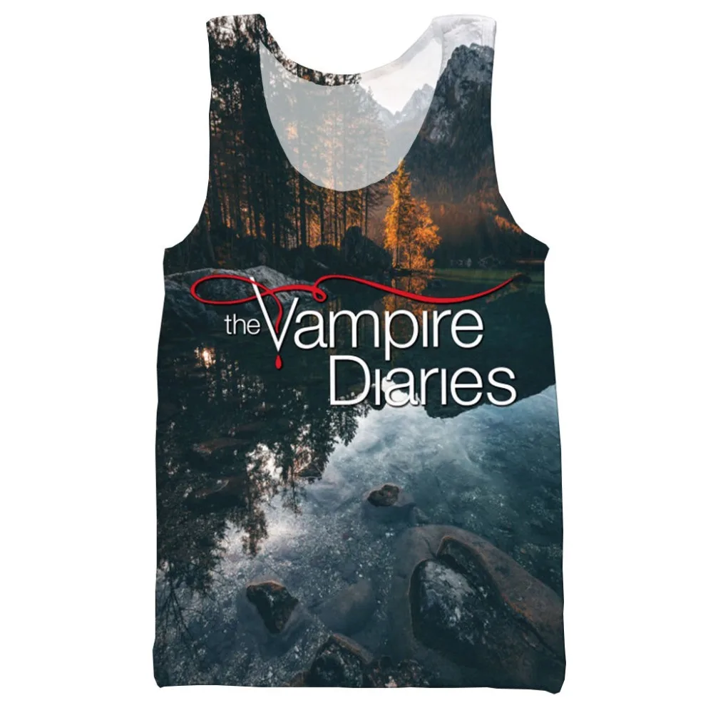 

The Vampire Diary 3D printed unisex tank top for men fashion cool summer tank top work out men women tank tops halter tank top