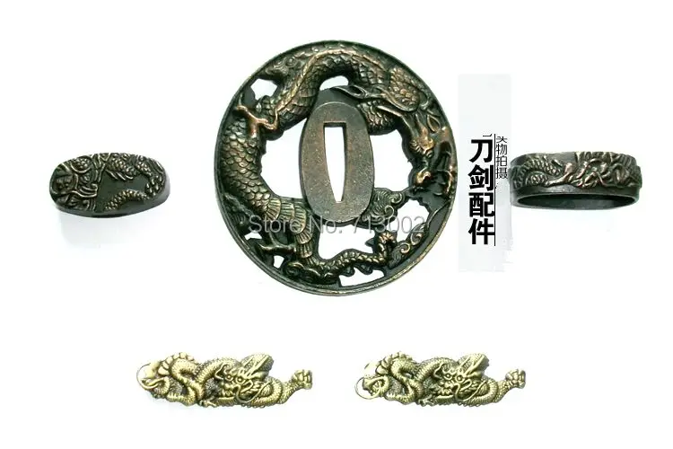 Кованый японский самурайский меч аксессуар kirsite Katana fitting Tsuba Set -Dragon | Дом и сад