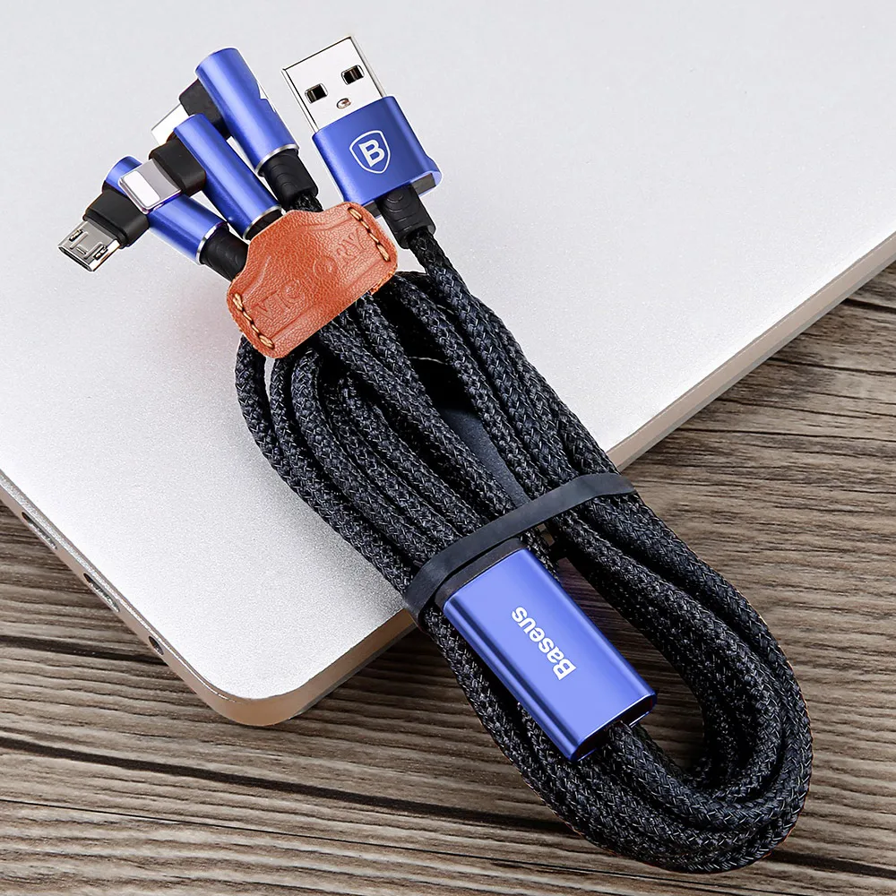 Baseus 3 в 1 кабель быстрой зарядный USB Выход 8 Pin Тип C/Micro 2 м|Переходники и адаптеры| |