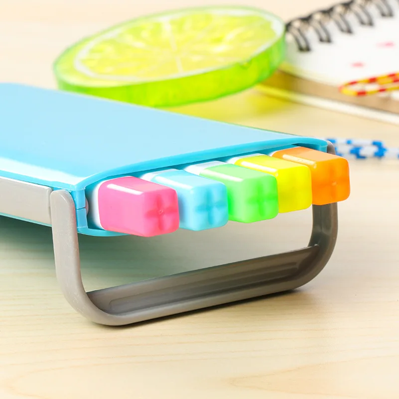 5 видов цветов/коробка конфетный цвет хайлайтер ручка Набор Мини флуоресцентные