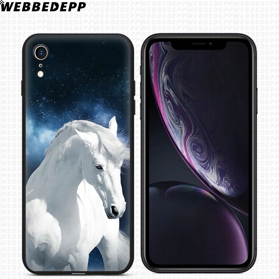 Мягкий силиконовый чехол WEBBEDEPP Running Horse для iPhone 11 Pro Xr Xs Max X или 10 8 7 6 6S Plus 5 5S SE Case |