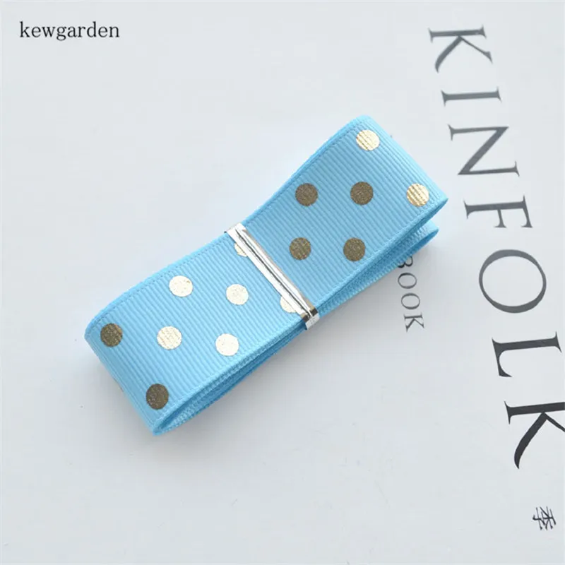 Kewgarden DIY бантик для волос Аксессуары горячее тиснение Точки Grosgrain ленты 1 "25 мм