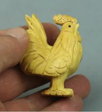 YM 309 резьба по боксу петух netsuke китайская Маленькая деревянная фигурка | Дом и сад