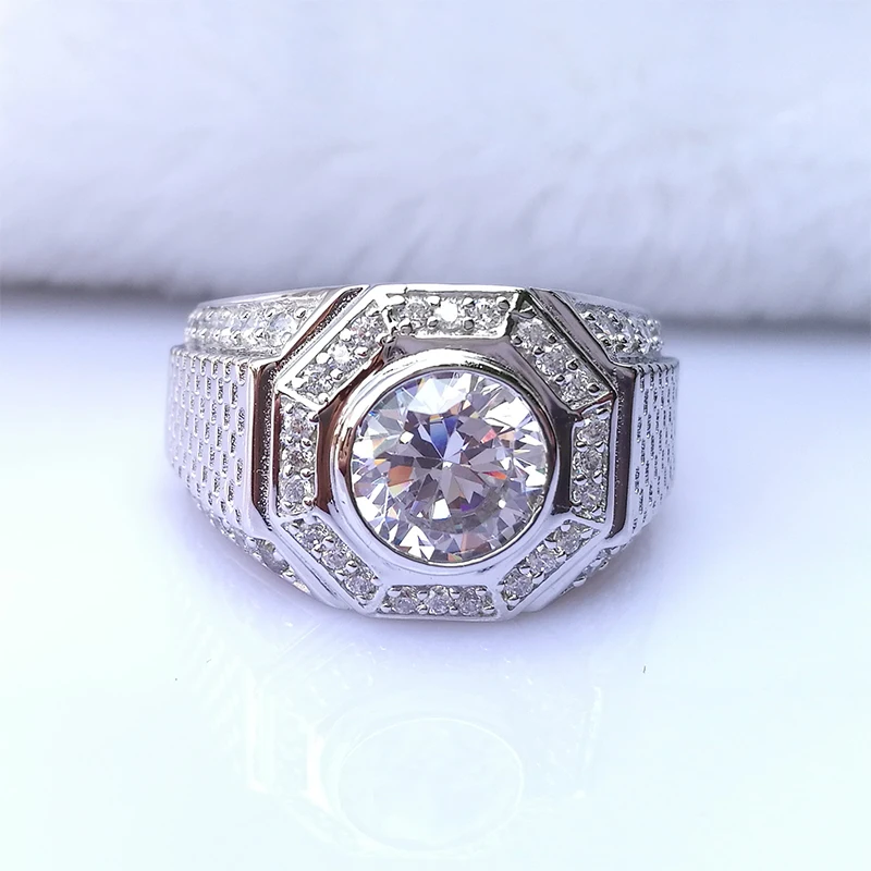 Кольцо COLORFISH из стерлингового серебра 925 пробы с круглыми кристаллами 2