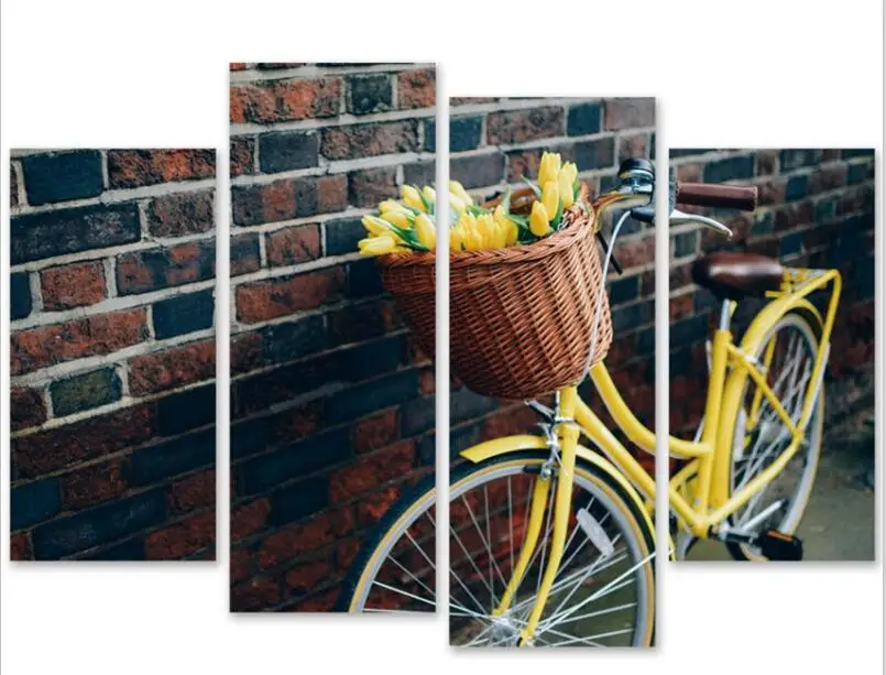 4 шт. холст картины художника велосипед плакат с велосипедом плоской подошве из