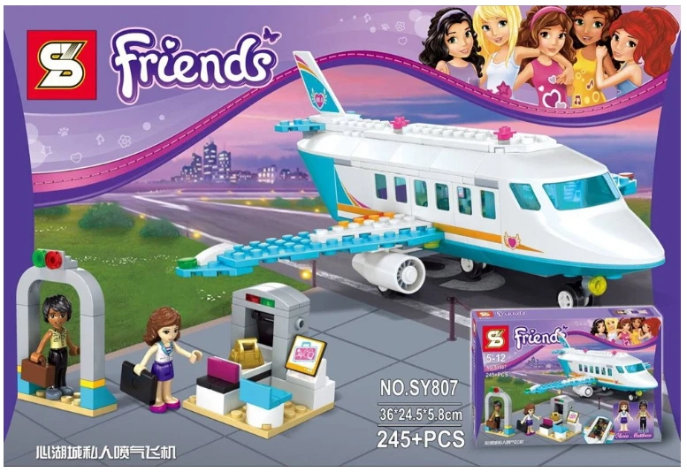 Bojiale SY807 245 шт. друзья heartlake private Jet строительство комплект блоки лучший