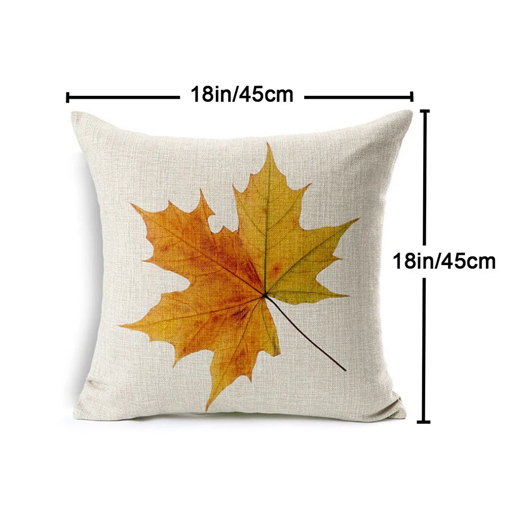 4 шт. наволочка для подушки Осенняя хлопковая льняная Подушка кленовый лист