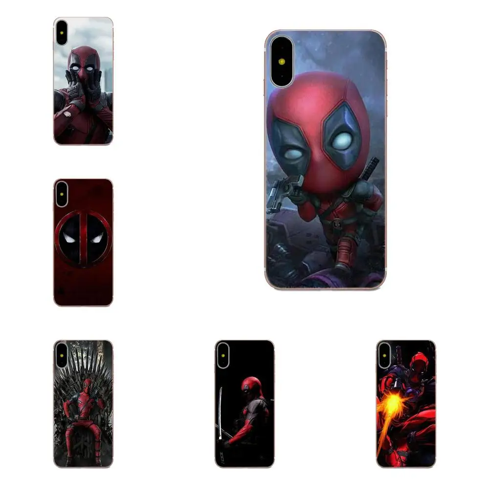 Резиновый Прозрачный чехол для телефона Apple iPhone 4 4S 5 5C 5S SE 6 6S 7 8 Plus X XS Max XR Deadpool |