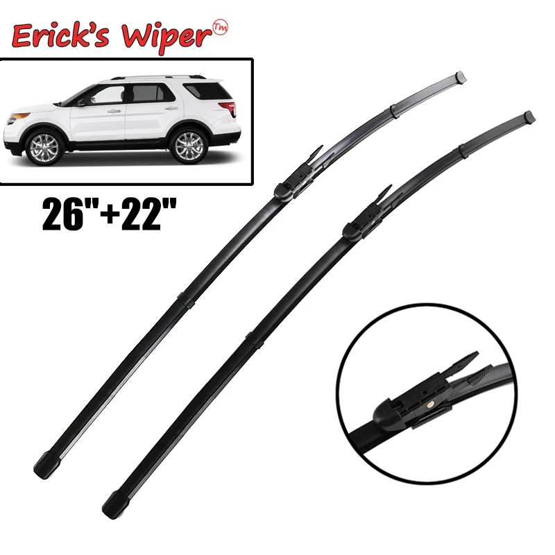 

Erick's Wiper LHD Front Wiper Blades For Ford Explorer 2011 - 2019 Windshield Windscreen Window Rain Brushes Wipers 26"+22"