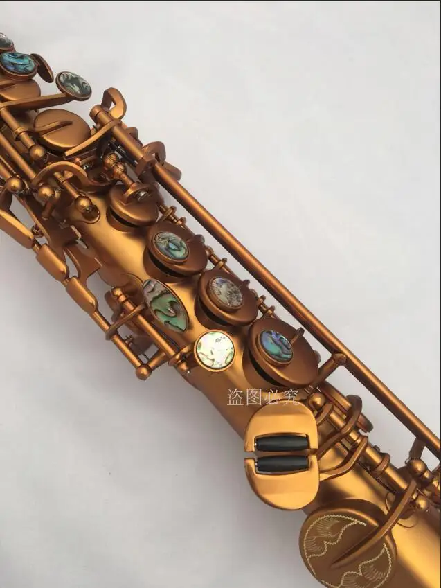 

New Professional B(B) Soprano Saxophone High Quality Music Instrument Brass Gold Plated Sax abalone Button