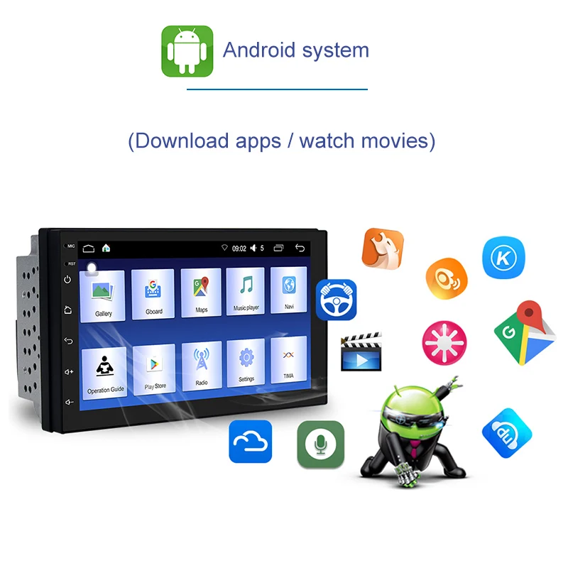 2 din android 7 1 Авто радио мультимедиа carro плеер ''сенсорный экран mp5 gps Авторадио