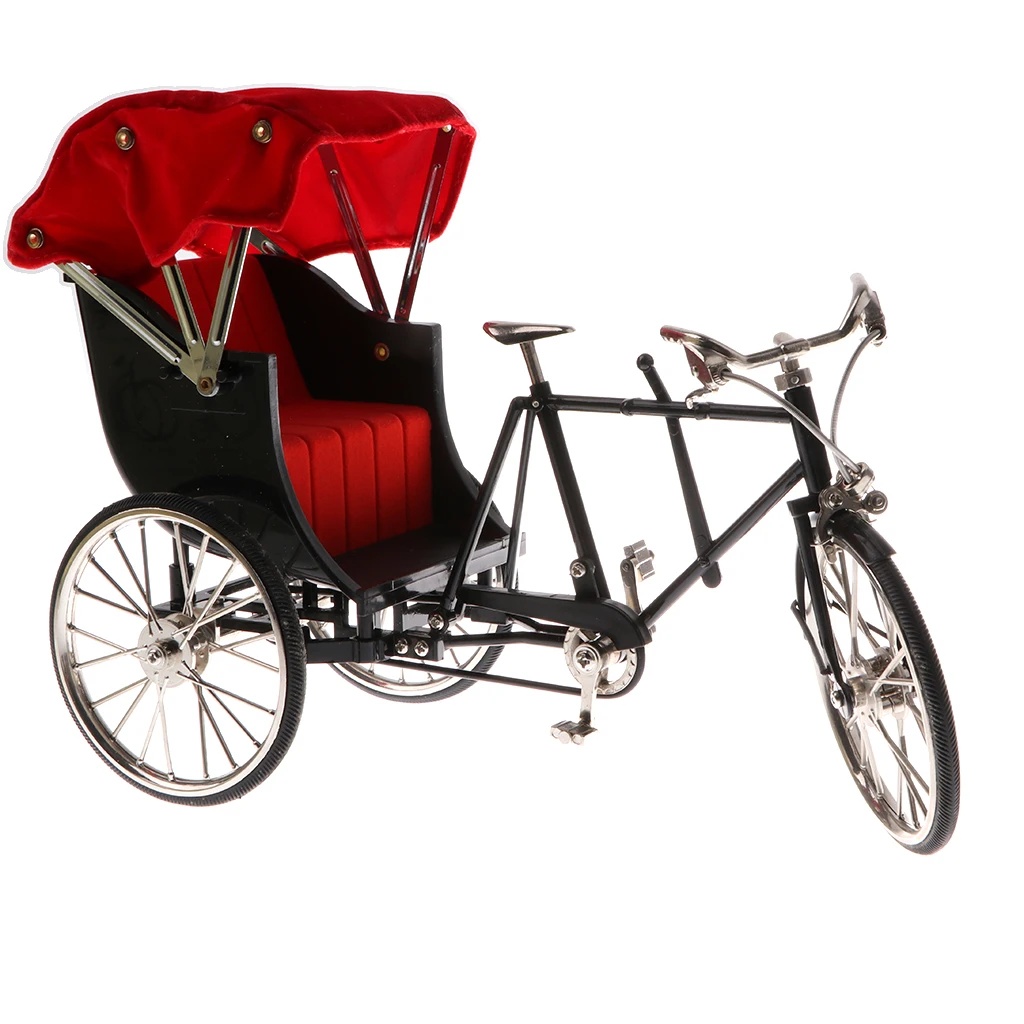 

Replica 1/10th Miniature Rickshaw Bike Model Cycling Toy Collectibles Children/Adulst Gift Black