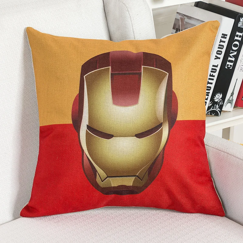 Наволочка из хлопка и льна украшение для дома логотип Super hero 45*45 см|cotton linen|linen