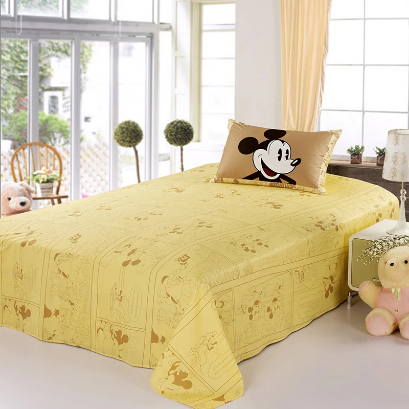 DISNEY бренд Микки Маус желтый постельных принадлежностей 100% из хлопка с рисунком