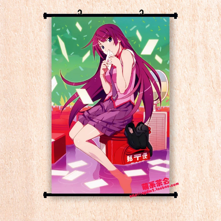 Аниме Bakemonogatari Senjougahara Hitagi & Hachikuji Mayoi Oshino Shinobu домашний декор настенные прокрутки