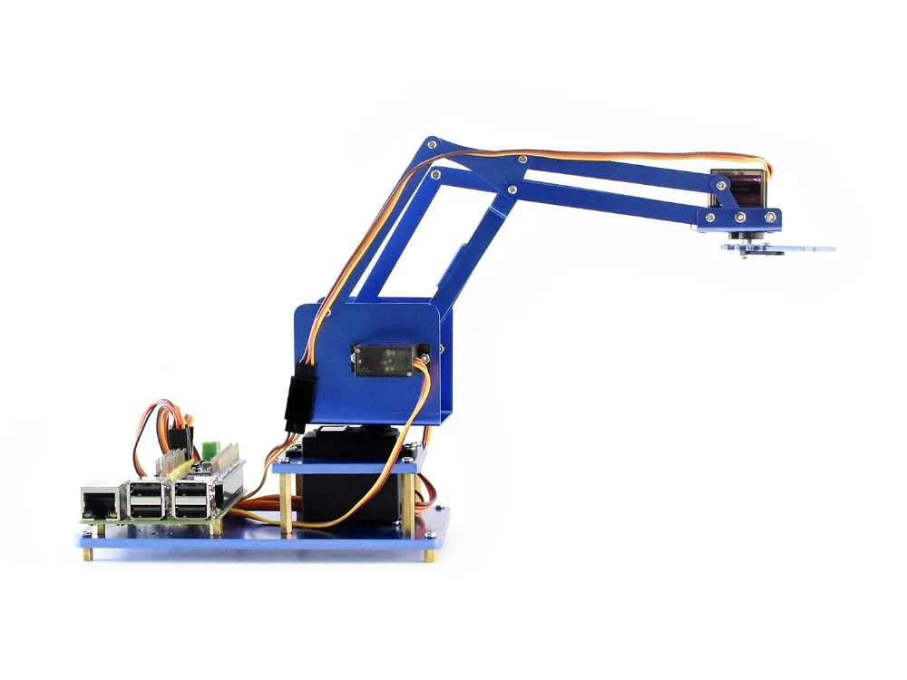 Комплект Waveshare 4 DOF Metal Robot Arm для Raspberry Pi Bluetooth и Wi Fi пульт дистанционного управления