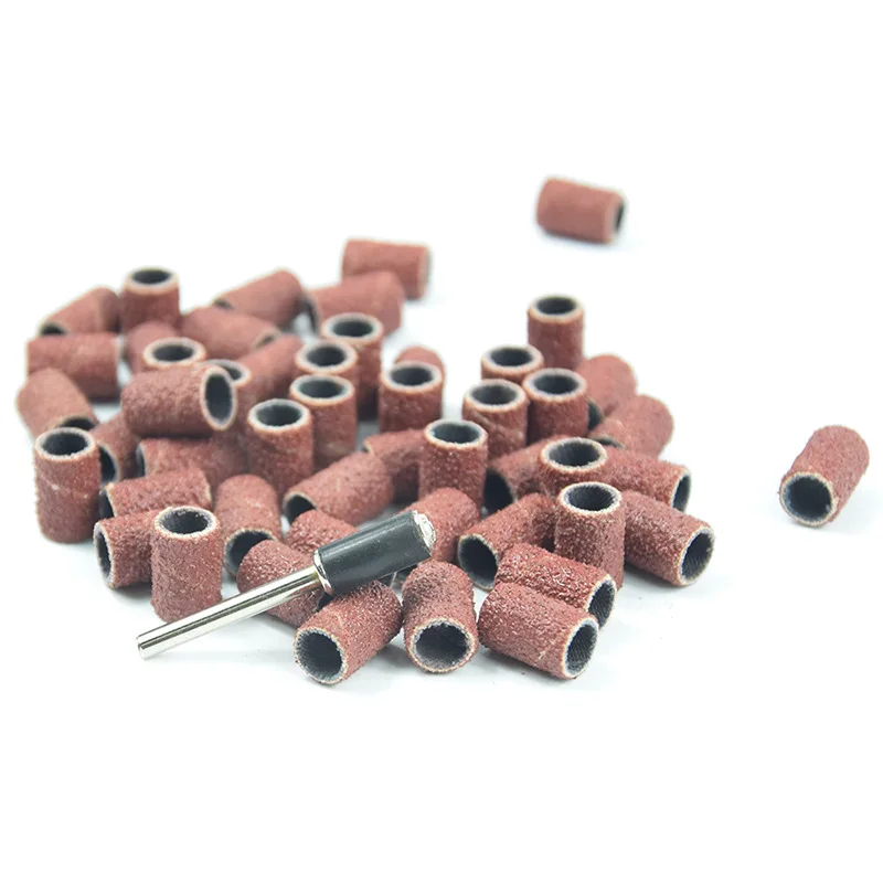 QWORK 100 шт. 1/4 &quot6 35 мм барабанный шлифовальный набор + 2 Ленточные оправки 1/8&quot