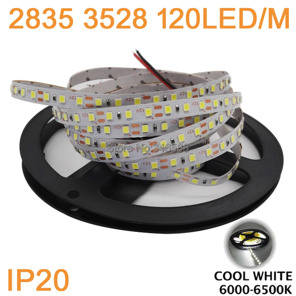 5 м/лот IP20 водопроницаемая Светодиодная лента 3528 2835 SMD 600 светильник та 120