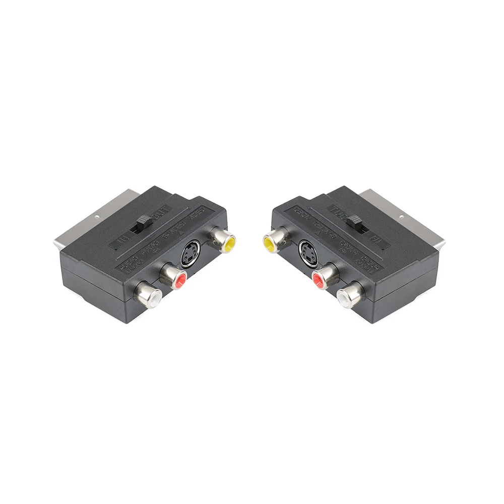Для видеозаписи DVD ТВ проектор RGB Scart до 3 RCA S Video адаптер Композитный SVHS AV TV