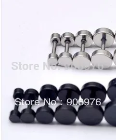 Титановые круглые серьги-гвоздики модные хип-хоп мужские черные титановые