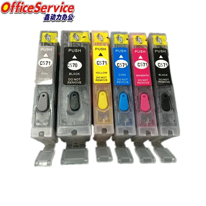 full Cartridge PGI-570 571xl перезаправляемый картридж для hp Canon MG7750 MG7751 MG7752 MG7753 TS8050 TS8051 TS8052 TS8053 TS9050 TS9055 принтер - Цвет: full Cartridge