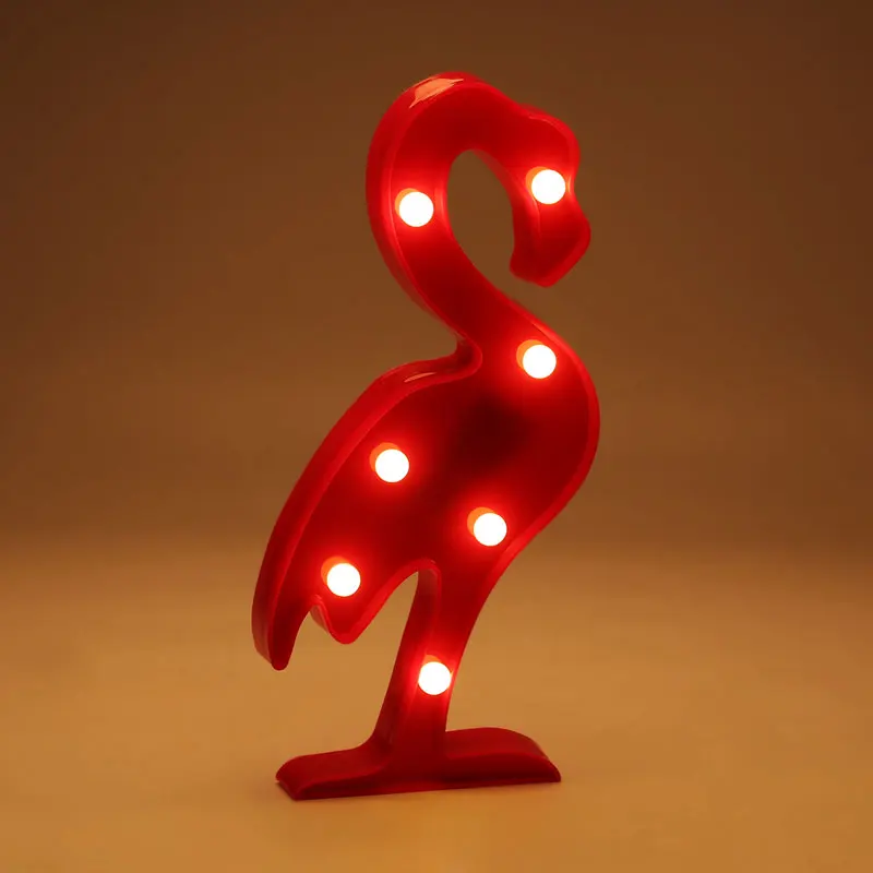 Светодиодная лампа, луна, кактус, облако, Ночной светильник, 3D, Luminaria, единорог, звезда, Ночной светильник, Marquee, буквы, подарок, игрушки, декор для спальни, для детей, для малышей,#35 - Испускаемый цвет: Flamingo