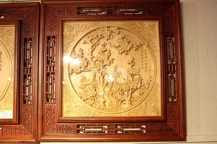 Dongyang classical wood carving Pendant boutique relief seat